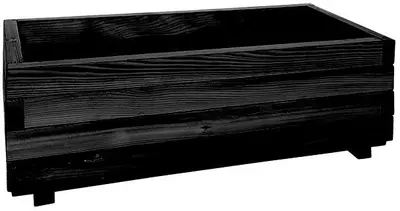 Woodvision bloembak rechthoek 32x92x42cm geïmpregneerd en zwart gedompeld - afbeelding 1