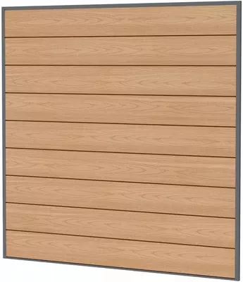 Woodvision composiet co-extrusie rabat schutting met houtmotief 181,5x181,5cm