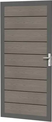 Woodvision composiet deur houtmotief 93x183 cm grijs - afbeelding 2