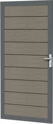 Woodvision composiet deur in aluminium frame 90x183 cm grijs