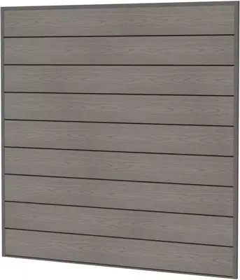 Woodvision composiet scherm WPC houtmotief 181,5x181,5 cm grijs - afbeelding 1