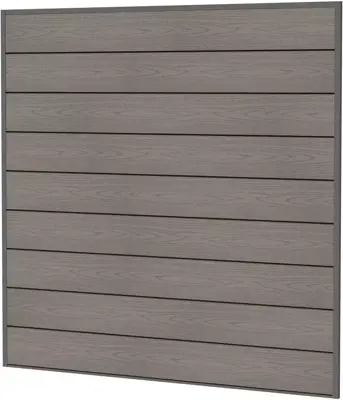 Woodvision composiet scherm WPC houtmotief 181,5x181,5 cm grijs - afbeelding 2