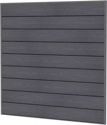 Woodvision composiet schutting WPC houtmotief 181,5x181,5cm antraciet - afbeelding 1