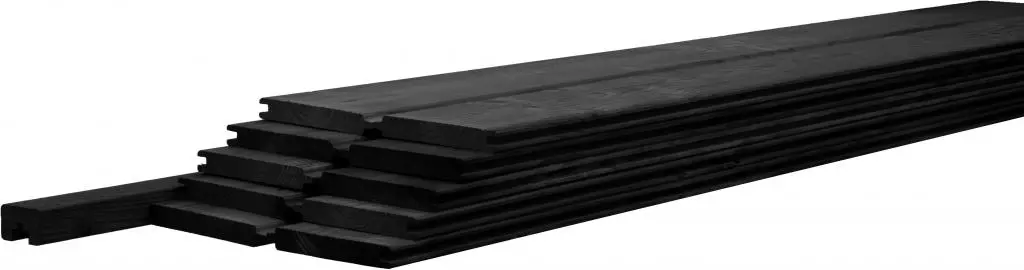 Woodvision douglas betowood schermvulling inclusief afdekkap 187x224 cm onbehandeld zwart gedompeld