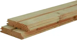 Woodvision douglas dubbel rhombusprofielplank geschaafd 2.8x14x300 cm geïmpregneerd kopen?