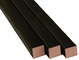 Woodvision Douglas Paal Geschaafd – 6,5 x 6,5 x 300 cm – Zwart Gespoten - afbeelding 1