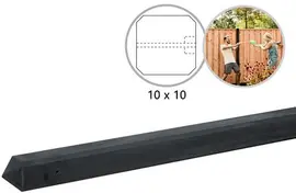 Woodvision eindpaal beton met diamantkop 10x10x280 cm antraciet gecoat kopen?