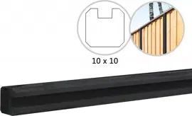 Woodvision eindpaal glad met vellingkant, v.z.v. sleuf 10x10x295 cm antraciet ongecoat kopen?