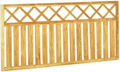 Woodvision grenen hek recht met trellis 180x90 cm geimpregneerd - afbeelding 1