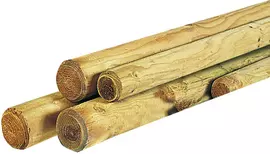 Woodvision grenen houten paal rond 6x250 cm gepunt geimpregneerd - afbeelding 1