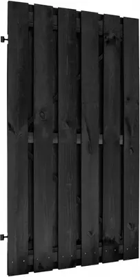 Woodvision grenen plankendeur geschaafd stalen frame 100x180 cm zwart geimpregneerd - afbeelding 1