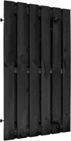 Woodvision grenen plankendeur geschaafd stalen frame 100x180 cm zwart geimpregneerd - afbeelding 1