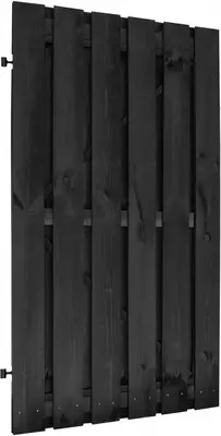 Woodvision grenen plankendeur geschaafd stalen frame 100x180 cm zwart geimpregneerd - afbeelding 2