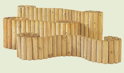 Woodvision Grenen Rolborder – Ø 5 x 20 x 250 cm – Groen Geïmpregneerd