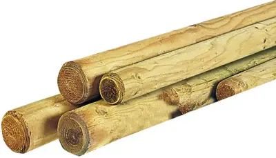 Woodvision grenen ronde paal gefreesd 10x400 cm geïmpregneerd - afbeelding 1