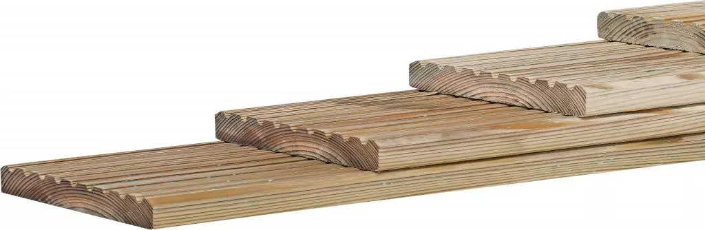 Woodvision grenen terrasplank geschaafd 2.8x14.5x300 cm geïmpregneerd - afbeelding 1