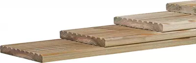 Woodvision grenen terrasplank geschaafd 2.8x14.5x500 cm geïmpregneerd - afbeelding 1