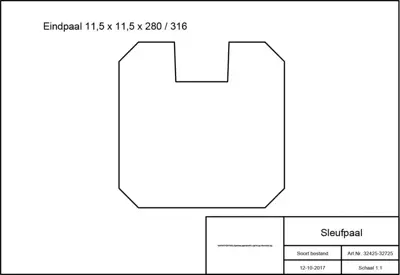 Woodvision grenen vierkante paal geschaafd 8.8x8.8x270 cm geïmpregneerd - afbeelding 2