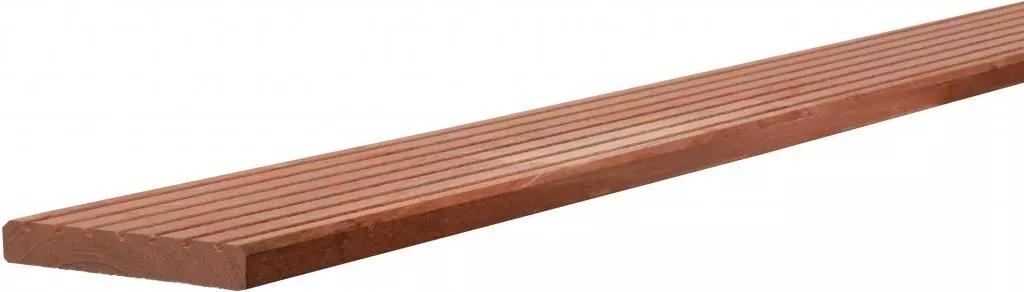 Woodvision hardhout terrasplank geschaafd 2.5x14.5x395 cm onbehandeld - afbeelding 1