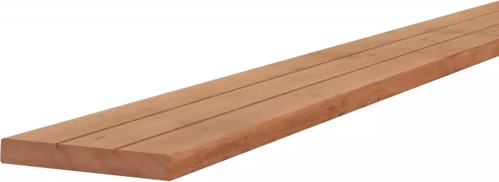 Woodvision hardhout terrasplank geschaafd 2.8x19x245 cm onbehandeld - afbeelding 1