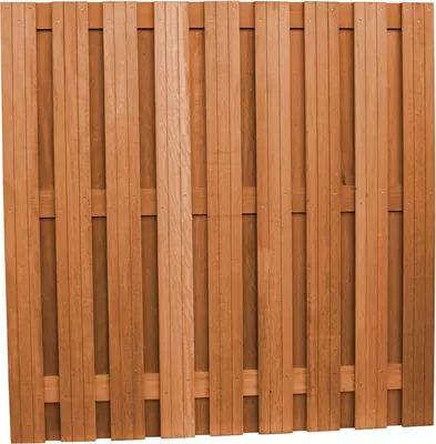 Woodvision hardhouten schutting geschaafd 20-planks 14mm recht verticaal 180x180cm betonsysteem
