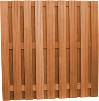 Woodvision hardhouten schutting geschaafd 20-planks 14mm recht verticaal 180x180cm betonsysteem