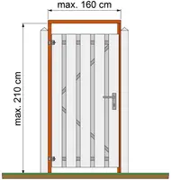 Woodvision hardhouten tuindeurkozijn geschaafd met aanslaglat max 160 cm breed