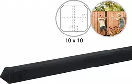 Woodvision hoekpaal beton met diamantkop 10x10x310 cm antraciet gecoat - afbeelding 2