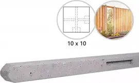 Woodvision hoekpaal stampbeton 10x10x280 cm grijs t.b.v. recht scherm