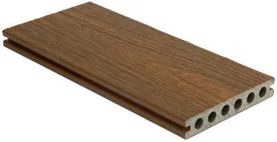 Woodvision Newtechwood hkc co-extrusie dekdeel houtstructuur 2,3x13,8x400 cm teak - afbeelding 2