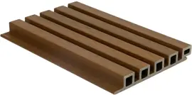 Woodvision Newtechwood hkc co-extrusie wand bekleding castellation 25 profiel 2,5x19,6x290 cm teak - afbeelding 5