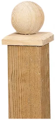 Woodvision paalornament bol op plaat 10x10 cm hout