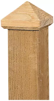 Woodvision paalornament piramide 7x7 cm hout