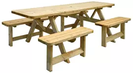 Woodvision picknicktafel family 240x155x78cm - afbeelding 1
