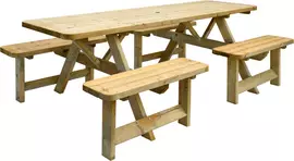 Woodvision picknicktafel family 240x155x78cm - afbeelding 2