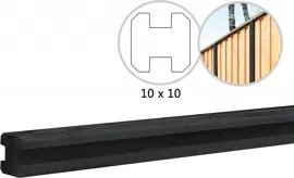 Woodvision tussenpaal glad met vellingkant, v.z.v. sleuf 10x10x295 cm antraciet ongecoat kopen?