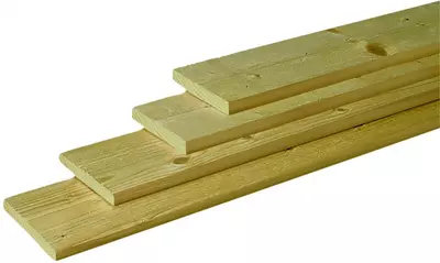 Woodvision vuren plank geschaafd 1.6x14x300 cm geïmpregneerd - afbeelding 1