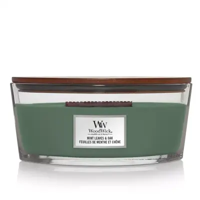 WoodWick ellipse candle mint leaves & oak 