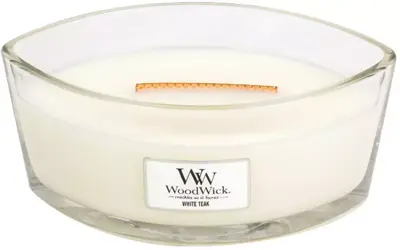 WoodWick ellipse candle white teak 
