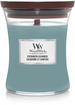 WoodWick medium candle evergreen cashmere 