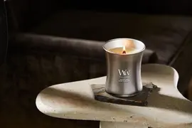 WoodWick medium candle limited edition melanite mist gunmetal - afbeelding 5