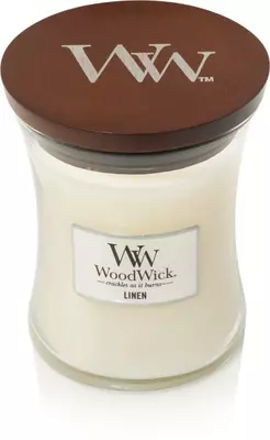 WoodWick medium candle linen 