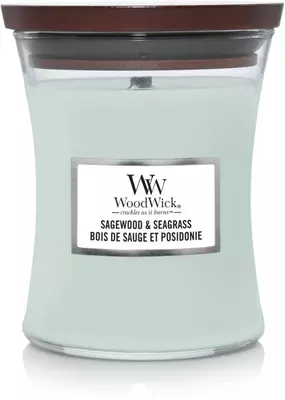 WoodWick medium candle sagewood & seagrass 