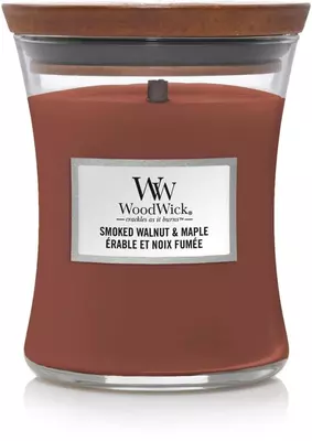 WoodWick medium candle smoked walnut & maple 