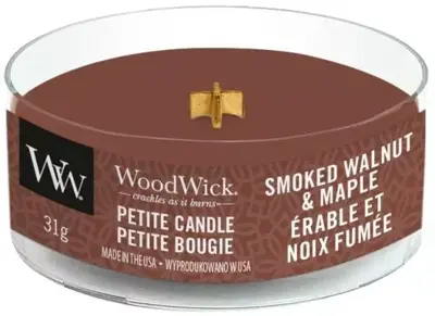 WoodWick petite candle smoked walnut & maple 