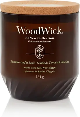 WoodWick renew medium candle tomato leaf & basil 