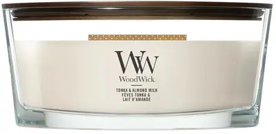WoodWick Tonka & Almond Milk ellipse candle - afbeelding 1