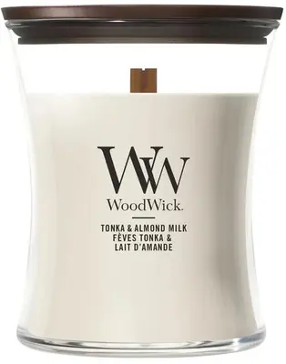 WoodWick Tonka & Almond Milk medium candle - afbeelding 1