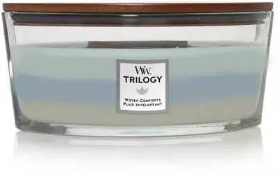 WoodWick trilogy ellipse candle woven comforts 