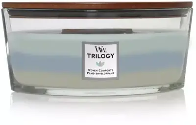 WoodWick trilogy ellipse candle woven comforts 